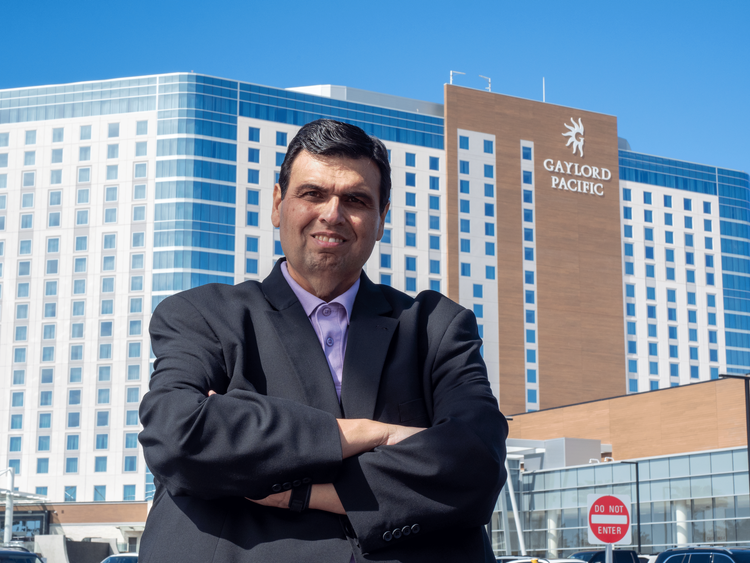 Jose Preciado outside the Gaylord Pacific Resort in Chula Vista